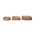 BLOOMINGVILLE Hand-Woven Rattan Baskets, Natural 3 sizes