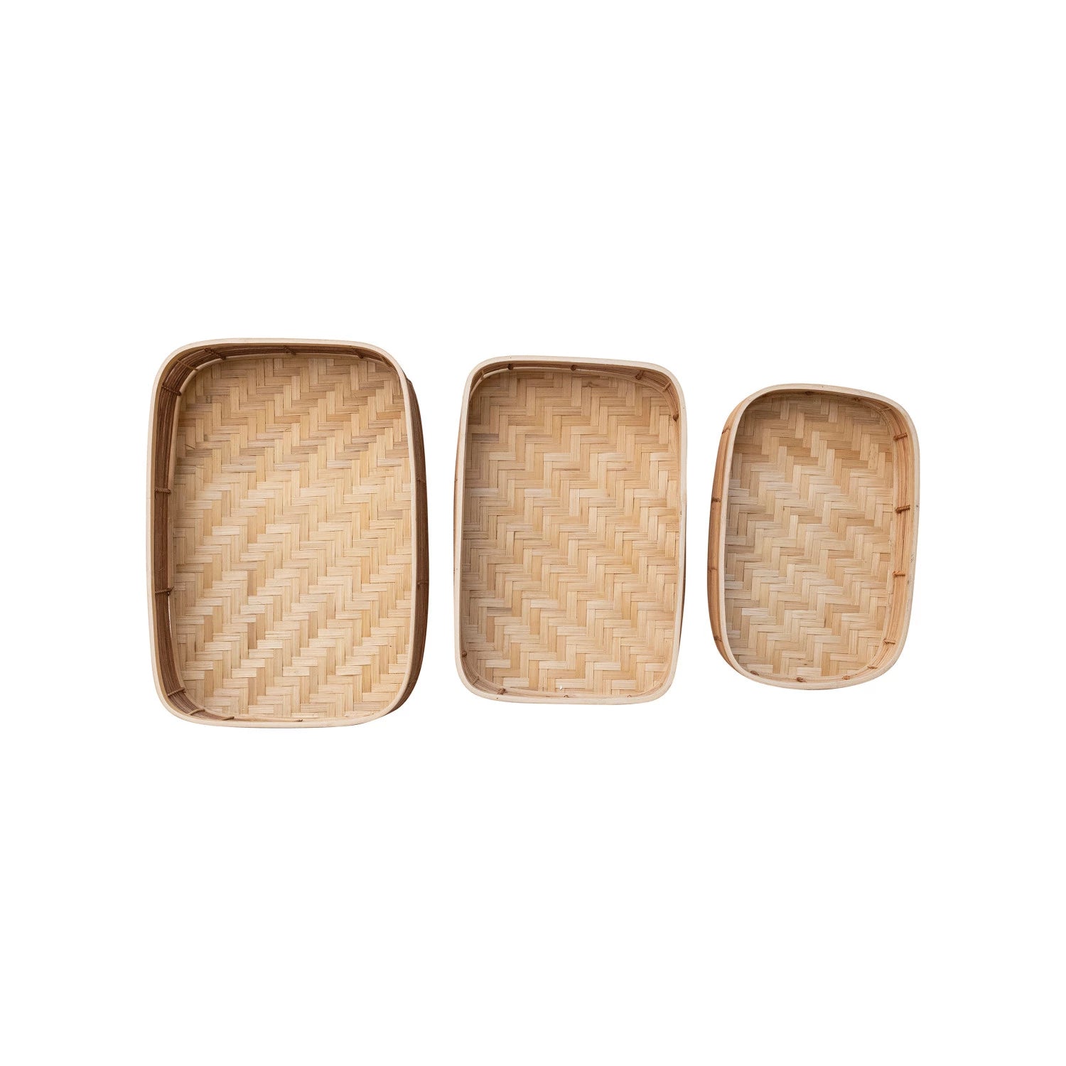 BLOOMINGVILLE Hand-Woven Rattan Baskets, Natural 3 sizes