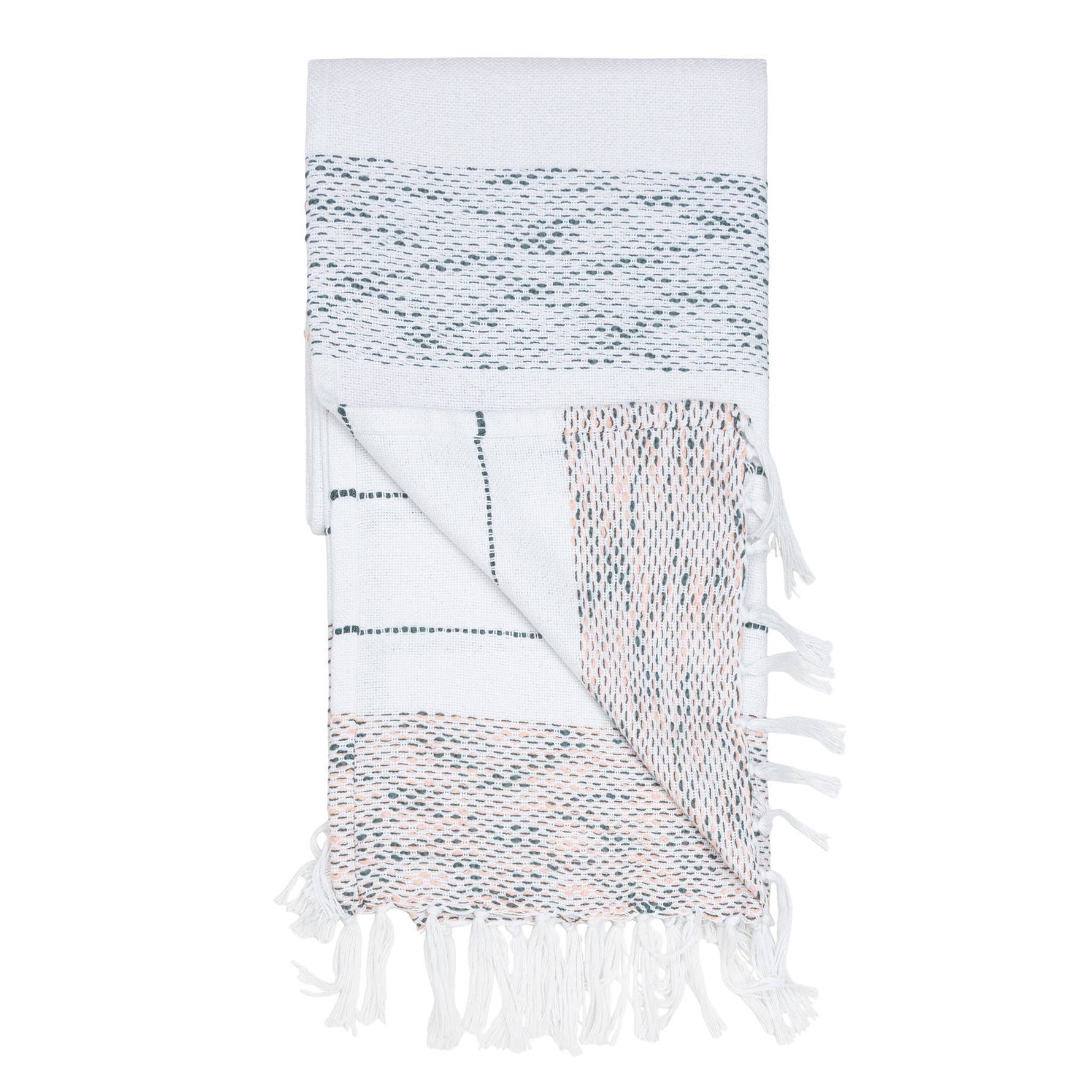 Tylanne 50x70" Indoor/Outdoor Recycled Woven Throw Blanket: Tidal Teal