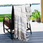 Tylanne 50x70" Indoor/Outdoor Recycled Woven Throw Blanket: Tidal Teal