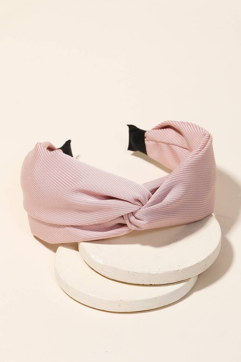 Pale PINK Knotted Fabric Headband