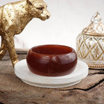 Café Glow – Wide Rounded Acrylic Bangles: Ivory