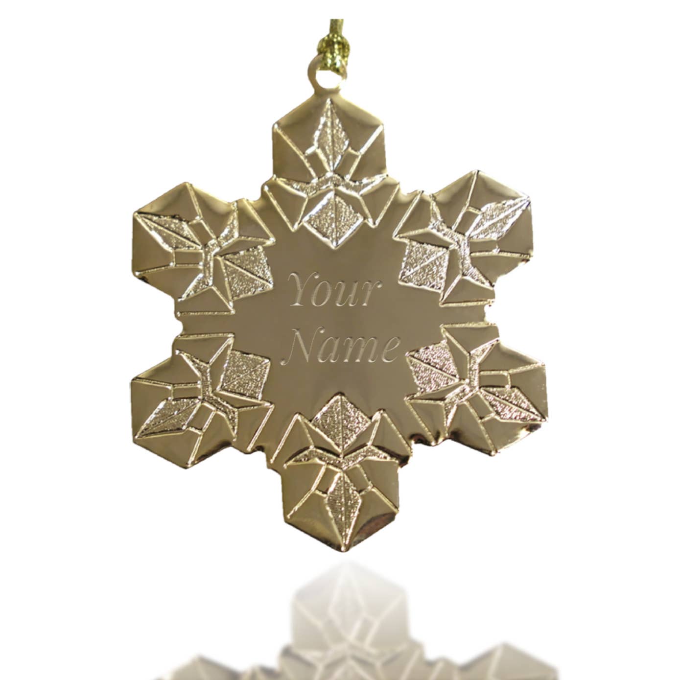 Gold Stipple Snowflake Ornament