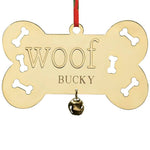 Woof Dog Bone Ornament with Bell