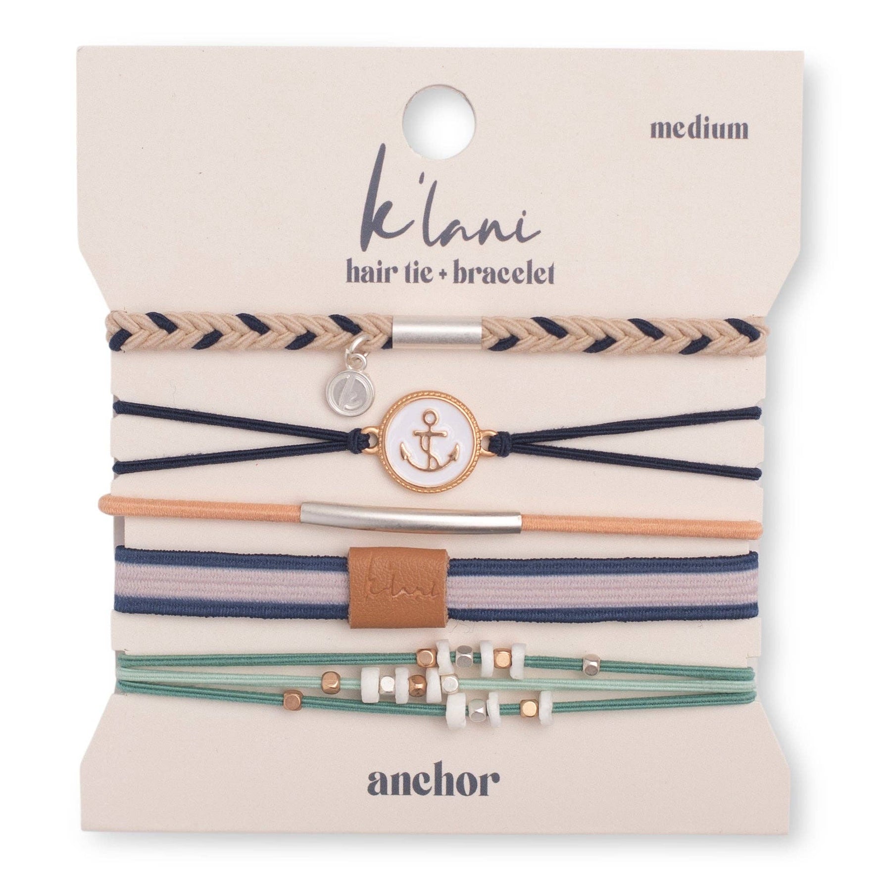 Anchor  Hair Tie Bracelets: Medium