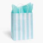 Aqua Cabana Stripe Paper Gift Bags: 125 Pack / Assortment