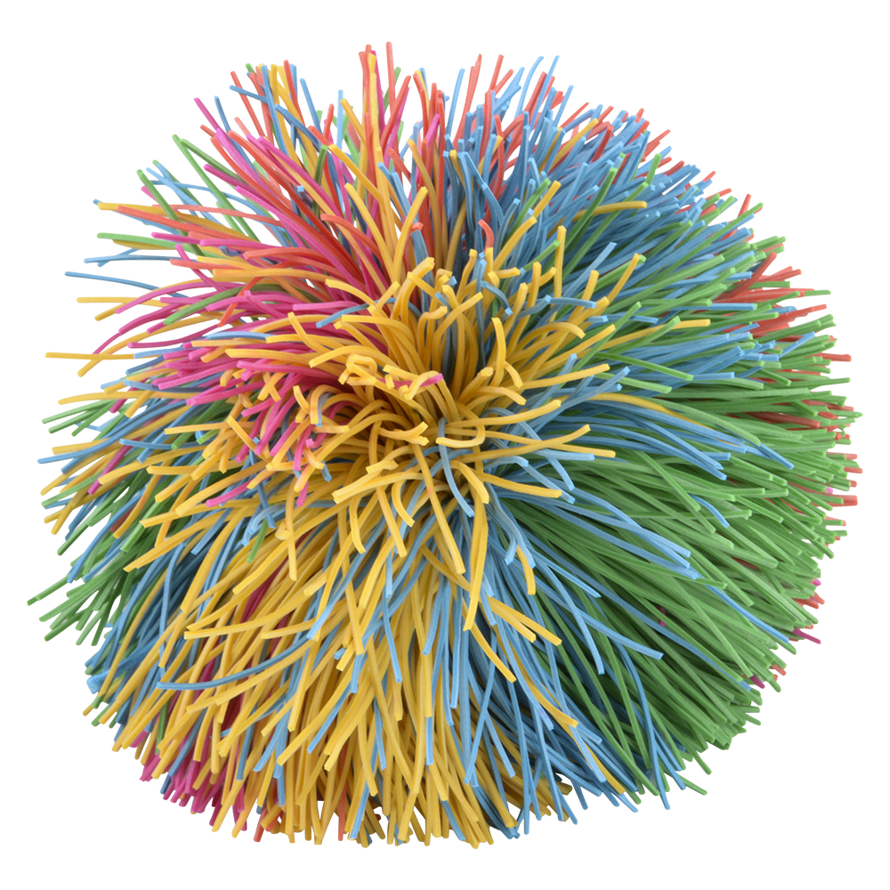 3.5" RAINBOW STRINGY BALL