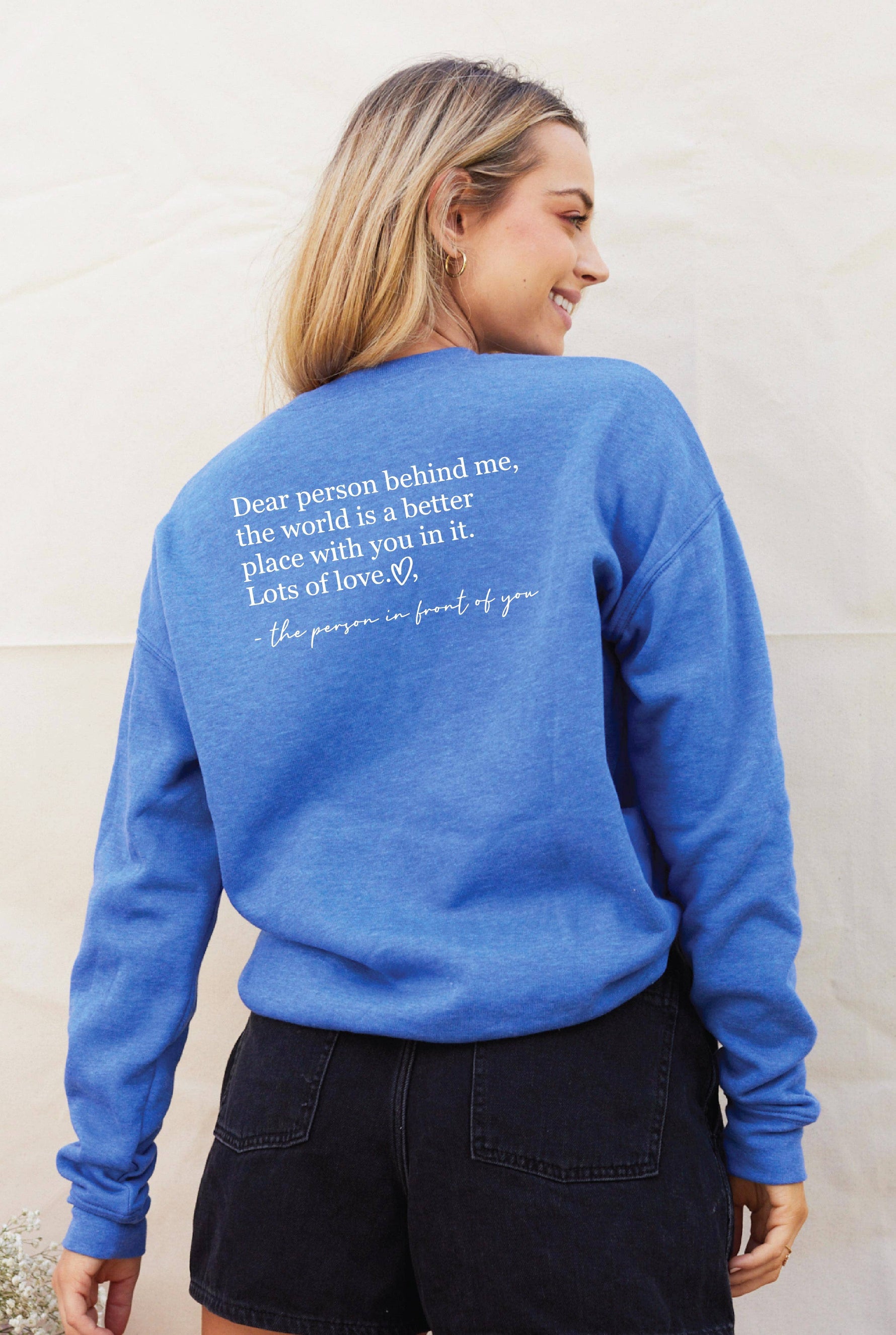 DEAR PERSON BEHIND ME Graphic Sweatshirt: HEATHER FOREST / M