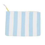 Blue Stripe Terry Flat Pouch - Large