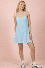 ND32119 - Textured Checkered Knit Activewear Tennis Dress: KELLY GREEN / S-M-L/2-2-2