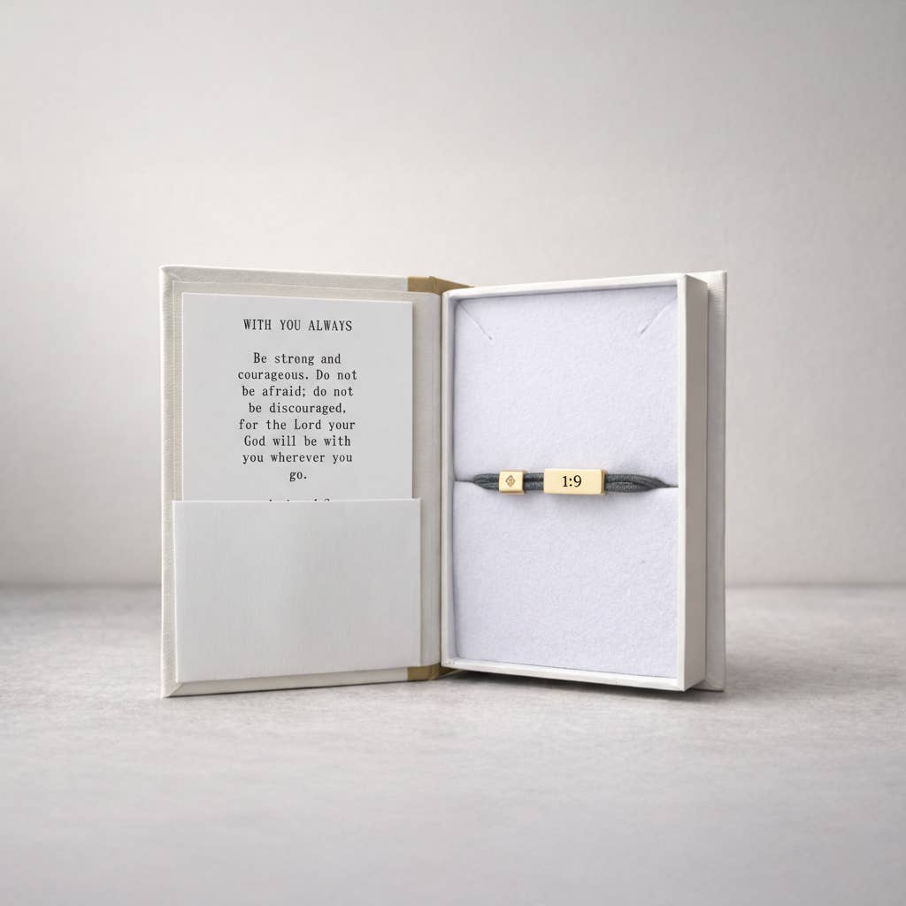 Sentiment Cord Bracelet-Joshua 1:9