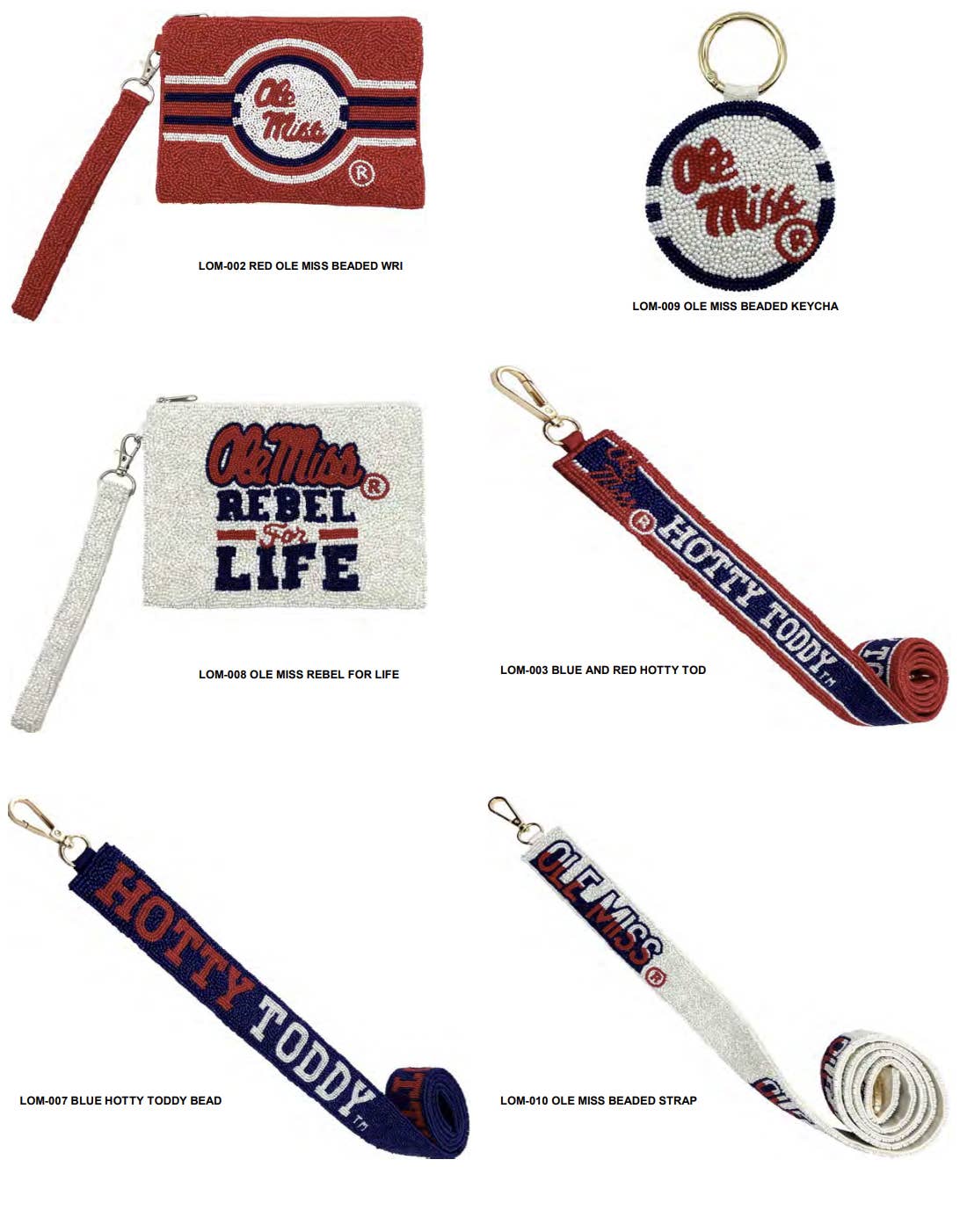 Football University of Mississippi Beaded Coin Purse