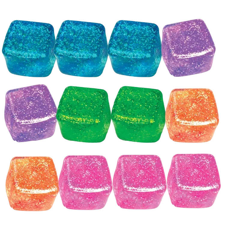 Fun Doh Squish & Squeeze Sparkle Cube Fidget Toy-