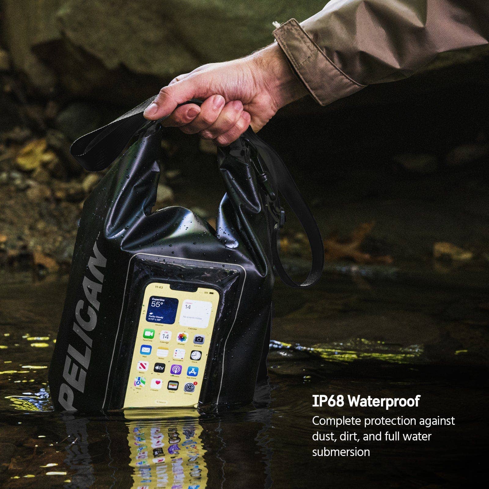 Pelican Marine Waterproof 5L Dry Bag (Stealth Black) - Phone Pouch: Stealth Black