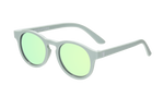 Seafoam Blue Polarized Keyhole Sunglasses with Mirrored Lens: Ages 6+