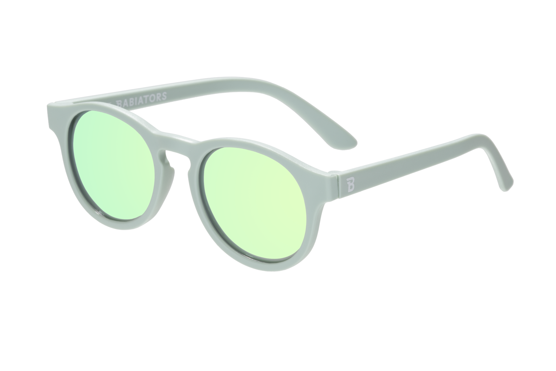 Seafoam Blue Polarized Keyhole Sunglasses with Mirrored Lens: Ages 6+