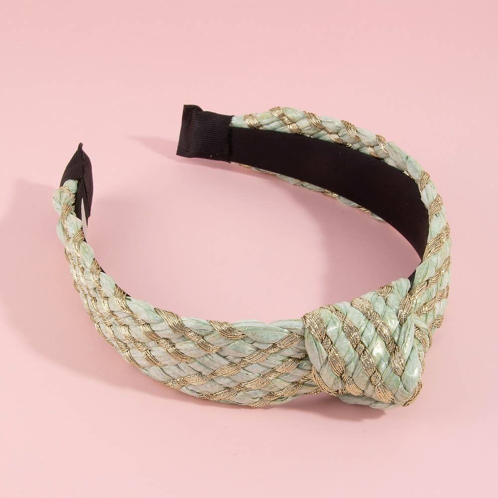 Striped Braided Twist Headband: MULTI