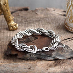 Luna Links – Silver Boho Bangles Collection: Caviar Texture - Two Tone