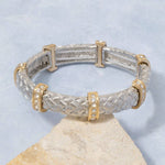 Two Tone Metallic Elastic Bracelet