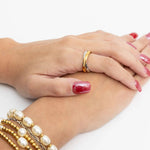 18K Gold PVD Stainless Steel Mixed Metal Intertwined Ring: Mixed Metal / 6