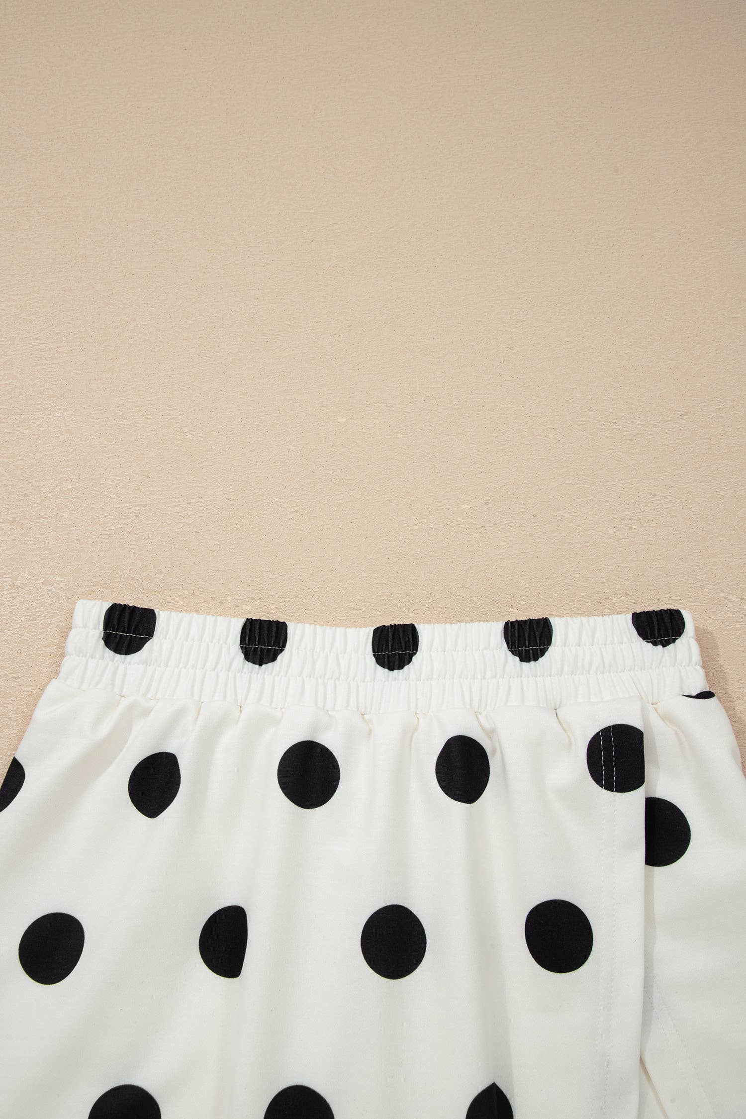 Plus Polka Dot Print Tank Split Mini Skort 2pcs Set: White / S
