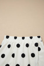 Plus Polka Dot Print Tank Split Mini Skort 2pcs Set: White / XL