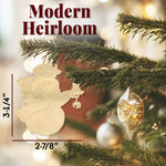 Snowman with Jingle Bell Gold Christmas Ornament