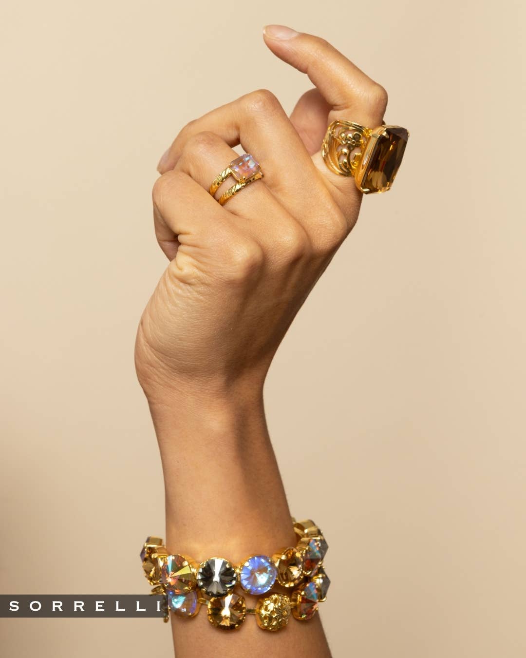 Viretta Adjustable Cocktail Ring - RBT67BGLC: Beige