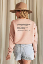 DEAR PERSON BEHIND ME Graphic Sweatshirt: HEATHER FOREST / L