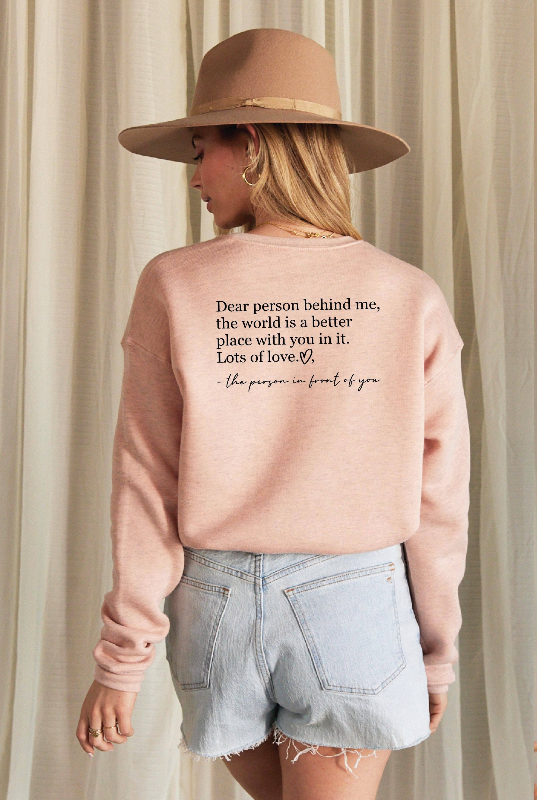DEAR PERSON BEHIND ME Graphic Sweatshirt: HEATHER FOREST / L