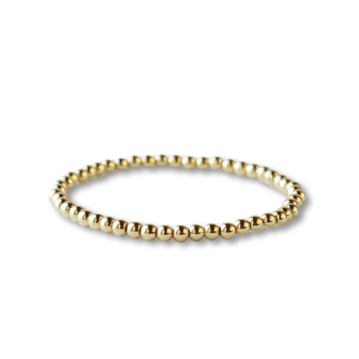 Lenny & Eva - Gold Beaded Bracelet: 3mm Textured