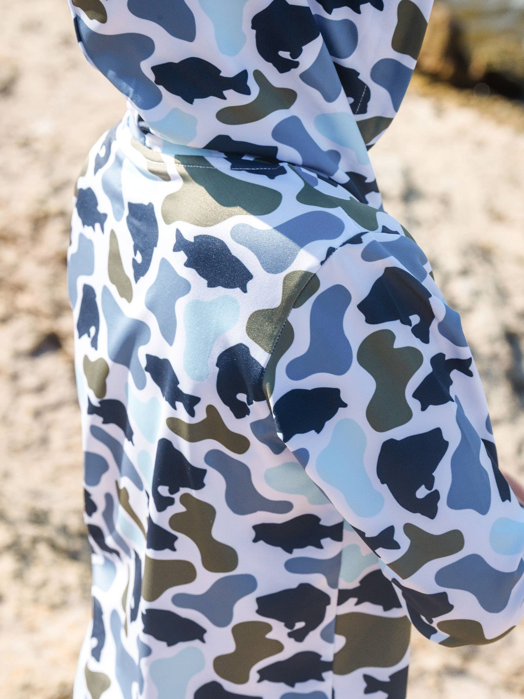 Boys Fish Camo Catch Performance Hooded Shirt: Multi-Color / 3T
