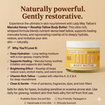 Manuka Honey + Rosehip Tallow Body Butter – Deeply Nourishing & Repairing Natural Skincare: 9oz