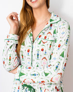 Nutcracker Waltz Long Sleeve Button Up Sleep Shirt   White/Multi   -Asst.: Large