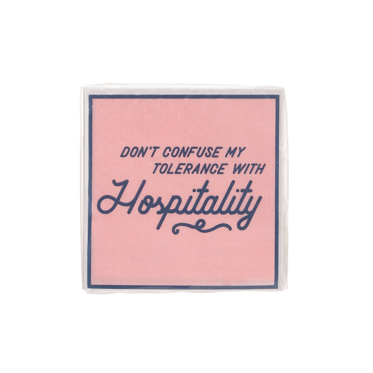 Pink Paper Cocktail Napkin Set of 24 Hospitality Quote
