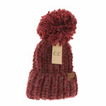 CC Chunky Knit Yarn Pom Beanie : Dk. Chocolate