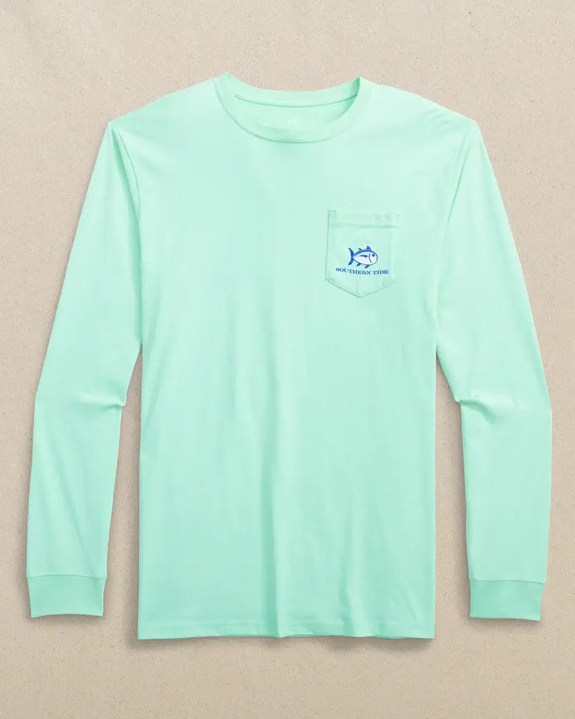 M LS Coastal Watercolor Tee: Offshore Green - 1055 / M