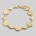 Metallic Hammered Coins Chain Bracelet