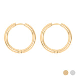 18K Gold PVD Stainless Steel Circle Huggie Hoop Earrings: Gold / 18mm