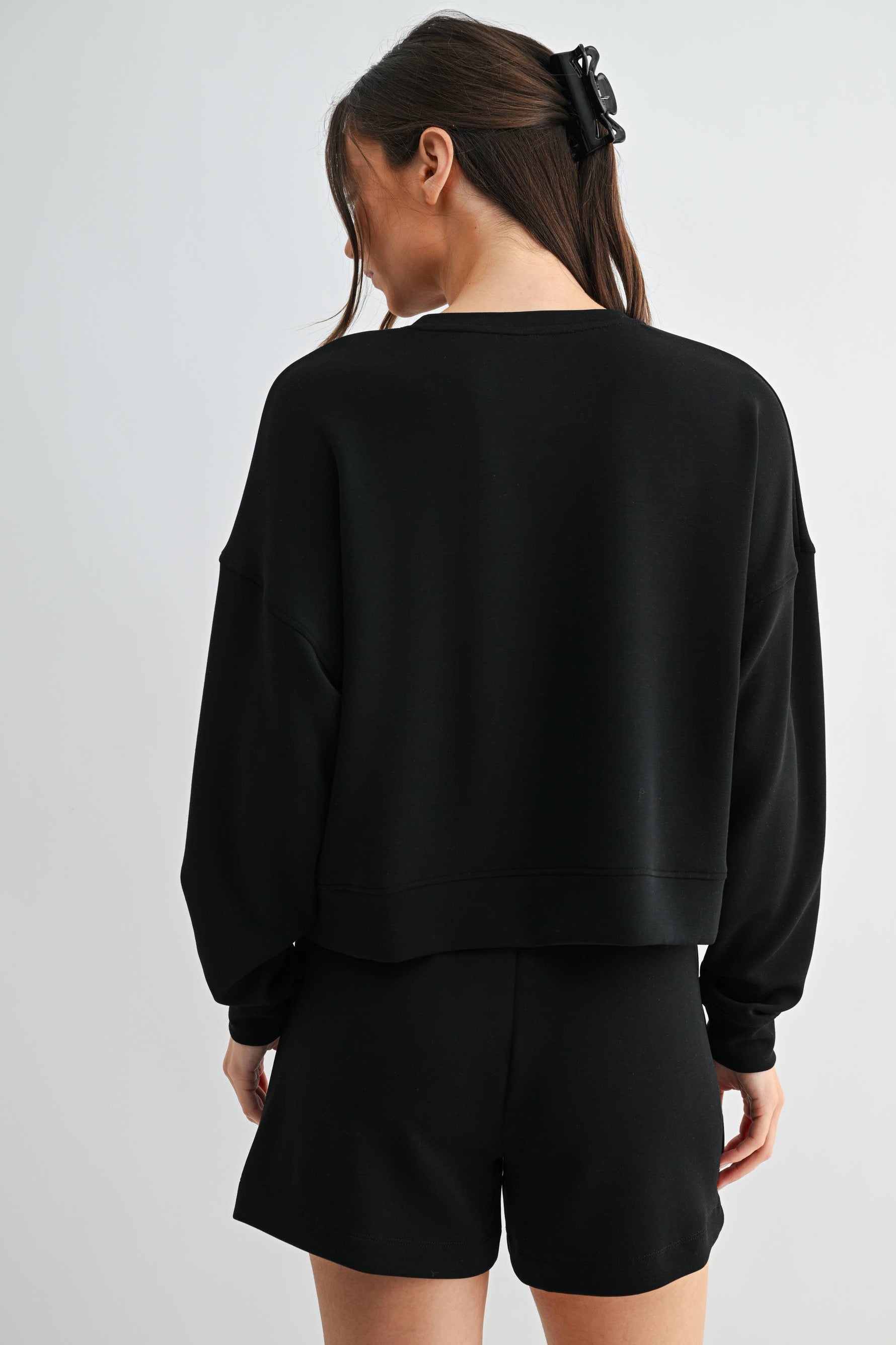 Laguna Dropped Shoulder Sweatshirt: Black