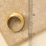 Stainless Steel Two Tone Solid Layered Band Ring Size 7