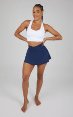 Women's Tennis Skort with Inner Shorts 2 Pack: NAVAL ACADEMY/WHITE