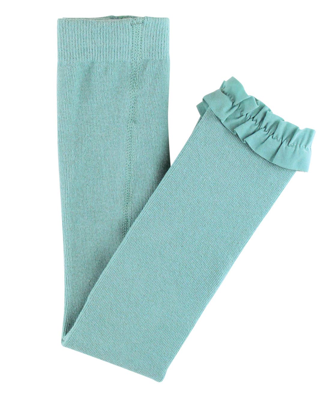 Girls Antique Blue Footless Ruffle Tights: Blue / 0-6M