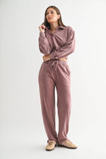 Highland Jacquard Collar Pullover: ROSE TAUPE