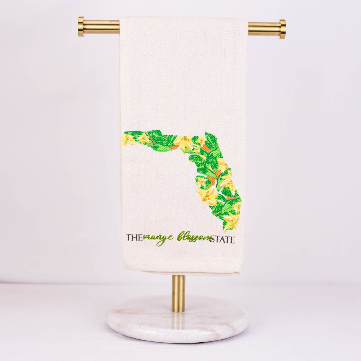 Florida Orange Blossom Hand Towel   Cream/Multi   20x28