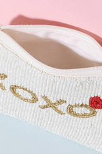Xoxo Heart Beaded Coin Purse