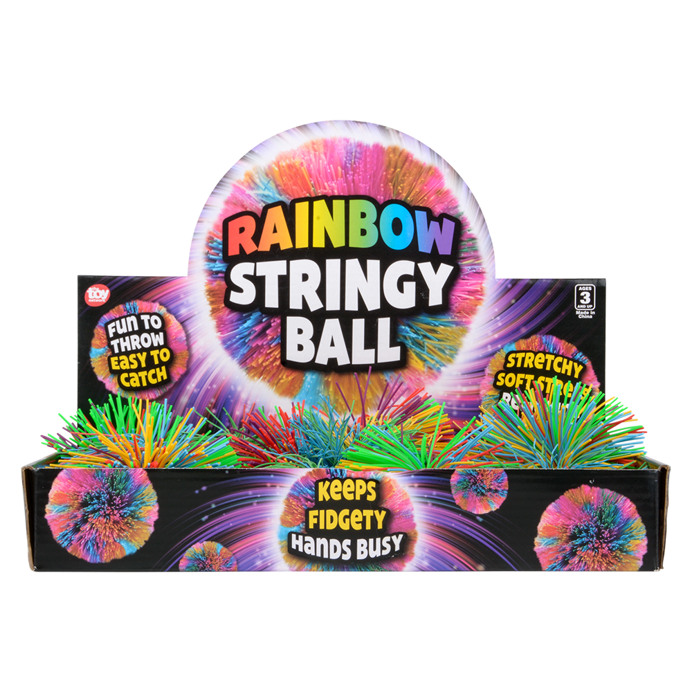 3.5" RAINBOW STRINGY BALL