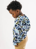 Boys Fish Camo Catch Performance Hooded Shirt: Multi-Color / 3T