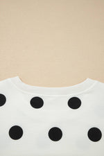 Plus Polka Dot Print Tank Split Mini Skort 2pcs Set: White / S