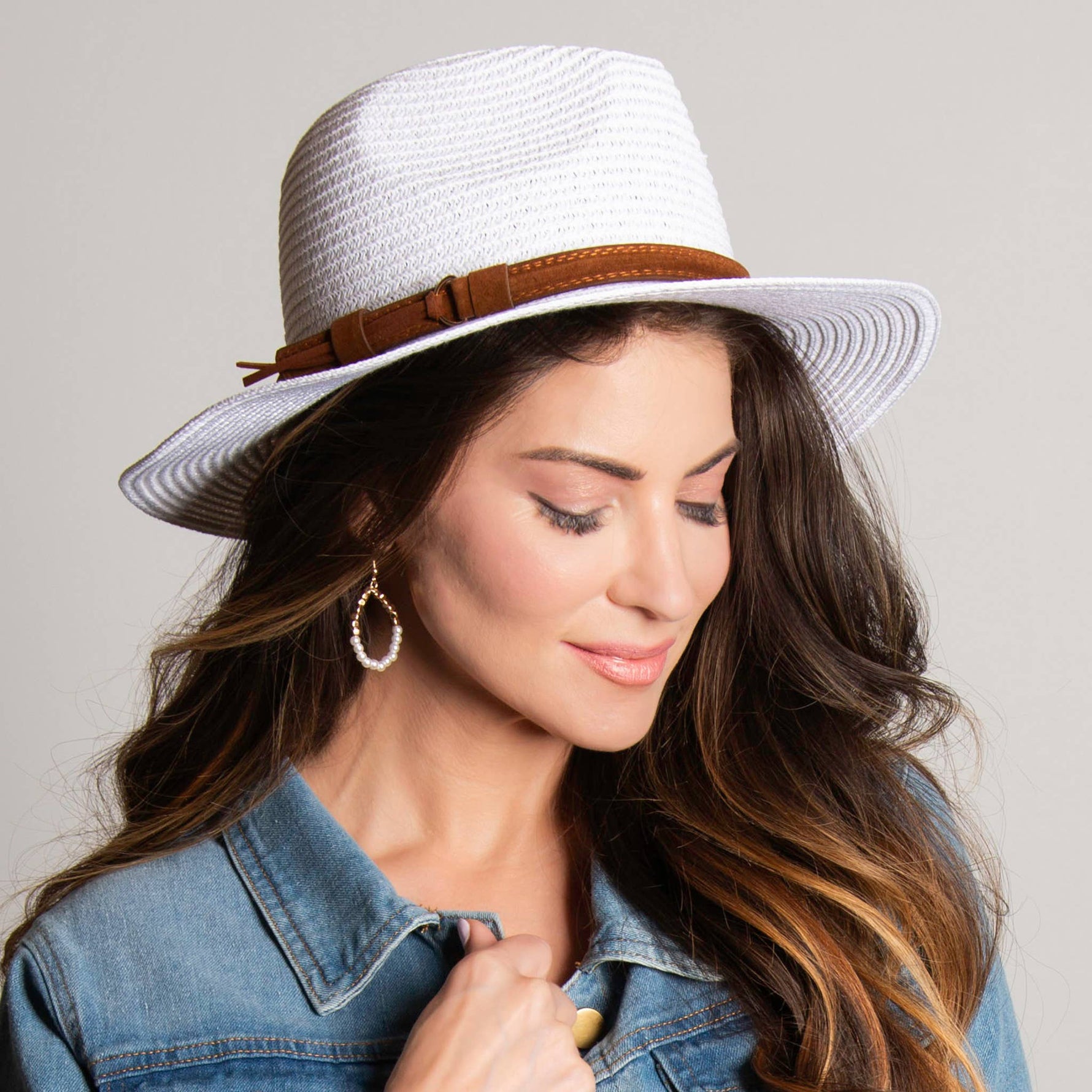 Aloha Panama Fedora Sun Hat: White